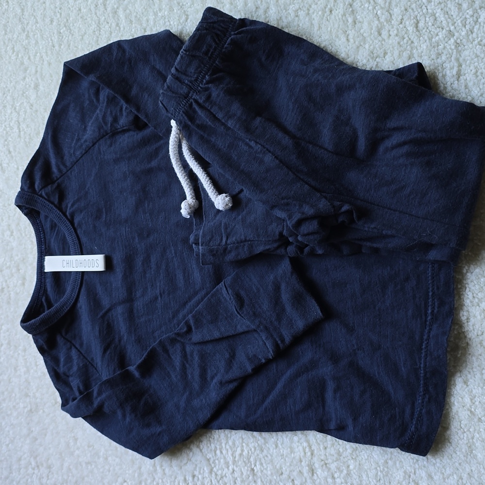 Childhoods Clothing Navy Long Sleeve Shirt and Pants Set 2T